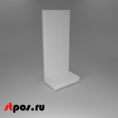 НАБОР Стеллаж 25/70 ПЕРФОРИРОВАННЫЙ пристенный1900х800хо500, 1 полка + плинтус, RAL9016, Белый