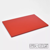 Доска разделочная гладкая матовая, 600х400х20мм, полиэтилен, Красная