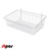 Полка-корзина для экономпанели большая 150x600x350мм, RAL9016, Белый