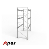 Стеллаж среднегрузовой G50 с балками, 2450х578х1095, 4х2С60, (4 яруса балок), Нордика