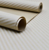 Упаковочная крафт бумага — Полосы наклонные белые, 10 м (50шт/кор), Бурый