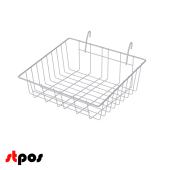 Полка-корзина на сетку (решетку) малая 355x310х85(130)мм, RAL9016, Белый