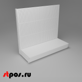НАБОР Стеллаж 25/70 ПЕРФОРИРОВАННЫЙ пристенный1200х1330хо500, 1 полка + плинтус, RAL9016, Белый