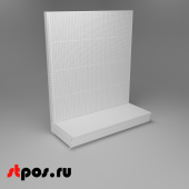 НАБОР Стеллаж 25/70 ПЕРФОРИРОВАННЫЙ пристенный1550х1330хо500, 1 полка + плинтус, RAL9016, Белый