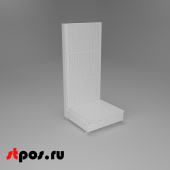 НАБОР Стеллаж 25/70 ПЕРФОРИРОВАННЫЙ пристенный1200х500хо500, 1 полка + плинтус, RAL9016, Белый