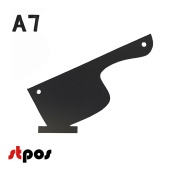 Меловой ценник-фигура "ТЕСАК" для нанесения меловым маркером, 95х80мм (А7), толщина ПВХ 3мм, черная