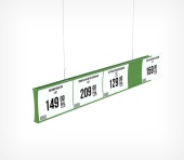 Прайсборд пластиковый для размещения ценников и постеров А4,А5 PRICEBOARD A5,1200мм, Зеленый RAL6018