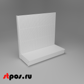 НАБОР Стеллаж 25/70 ПЕРФОРИРОВАННЫЙ пристенный1200х1250хо500, 1 полка + плинтус, RAL9016, Белый