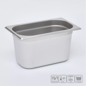 Гастроёмкость из нержавеющей стали 265х162х150 мм (GN1/4 h150), 3,6 л
