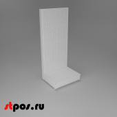 НАБОР Стеллаж 25/70 ПЕРФОРИРОВАННЫЙ пристенный1550х665хо500, 1 полка + плинтус, RAL9016, Белый