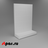 НАБОР Стеллаж 25/70 ПЕРФОРИРОВАННЫЙ пристенный1900х1330хо500, 1 полка + плинтус, RAL9016, Белый