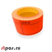 Ценники самоклеящиеся в рулоне, 50х40 мм, 150шт/рул, 100рул/кор, Эконом, Красный