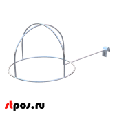 Кронштейн для головных уборов, D - 180мм, Длина - 340 мм, шлемов, Хром