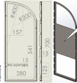 Боковина стенда настольного с сетчатыми полками (левая+правая) 280х700 мм, Глянец, RAL9016 Белый