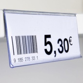 Ценникодержатель euroDBR39 самоклеящийся, 100 мм, ВСПЕННЕНЫЙ СКОТЧ 14мм, taTF14-100, прозрачный