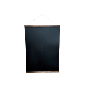 Табличка черная меловая подвесная гибкая 700х500мм, с деревянными рейками, темное дерево