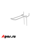 Крючок для экономпанели двойной  75мм, d4, RAL9016 Белый