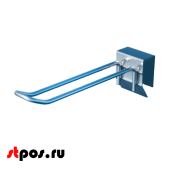 Крючок для штанги 30х15 (профиль), двойной, П-образный 100мм, покрытие цинк-хром, d5мм