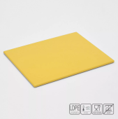 Доска разделочная гладкая матовая, 325х265х10мм, полиэтилен, Желтая