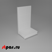 НАБОР Стеллаж 25/70 ПЕРФОРИРОВАННЫЙ пристенный1200х665хо500, 1 полка + плинтус, RAL9016, Белый