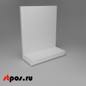 НАБОР Стеллаж 25/70 ПЕРФОРИРОВАННЫЙ пристенный1550х1250хо500, 1 полка + плинтус, RAL9016, Белый