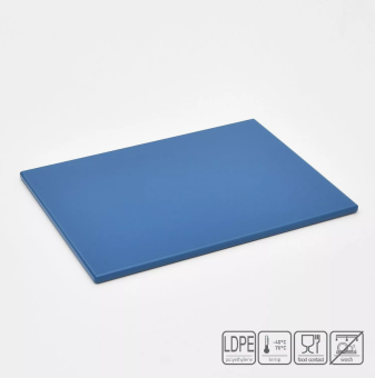 01_Доска разделочная гладкая матовая, 400х300х10 мм, полиэтилен, Синяя