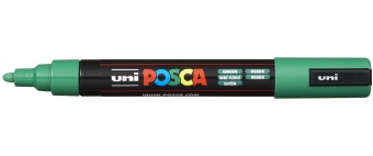 1_Маркер на водной основе POSCA PC-5M, зелёный (GREEN - 6), 1.8 - 2.5 мм