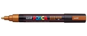 1_Маркер на водной основе POSCA PC-5M, бронзовый (BRONZE - 42), 1.8 - 2.5 мм, пул. нак.