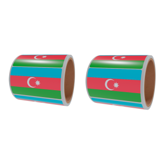 sk_НАБОР Рулон этикетки самоклеящиеся, Флаг Азербайджана, 20х30мм (250 шт)  - 2 рулона