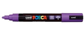 1_Маркер на водной основе POSCA PC-5M, фиолетовый (VIOLET - 12), 1.8 - 2.5 мм, пул. нак.