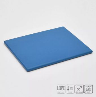 01_Доска разделочная гладкая матовая, 325х265х15 мм, полиэтилен, Синяя