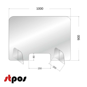 00_Защитный мобильный ЭКРАН-БАРЬЕР 1000х900мм