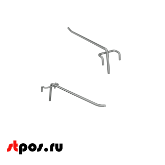 03_Крючок на решетку одинарный 200 мм, покрытие цинк-хром, d5, шаг 50