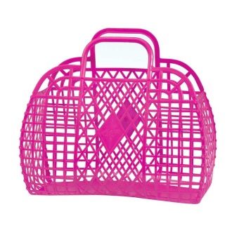 01_Покупательская сетчатая сумка-корзина Fama 15 литров, Розовая