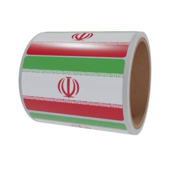 sk_Рулон этикетки самоклеящиеся, Флаг Ирана, 20х30мм, 250шт в рулоне
