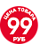 Этикетка самоклеющаяся, "цена товара 99 руб", съемный клей, D20 мм, красный фон, белый шрифт