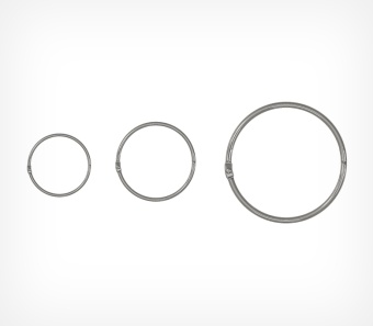 03_Кольцо металлическое защелкивающееся M-RING 38мм, Серебристый