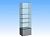 Витрина стеклянная с тумбой ВСТ-4П (500х500х2200 мм), 4 полки, Серый